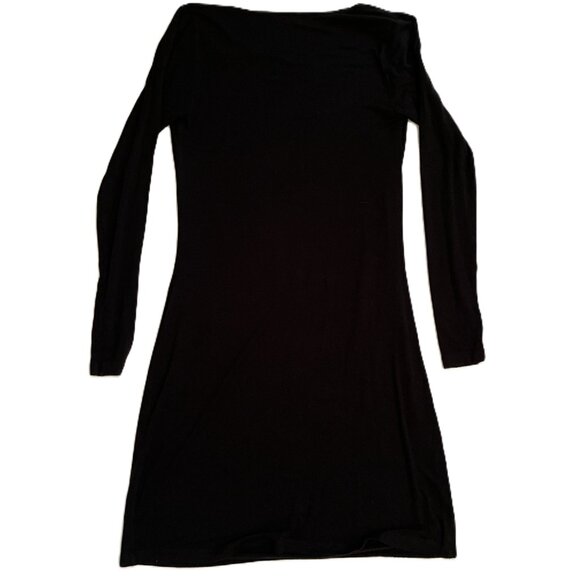 GAP MATERNITY WOMENS DRESS Size S BLACK Shift Dress COWL NECK Long Sleeve 0949AT - Picture 4 of 9